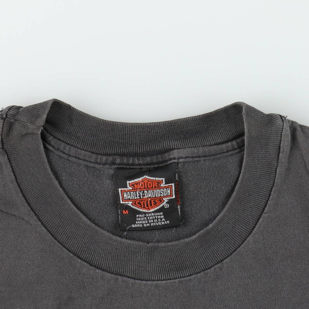 Harley-Davidson Motorcycle Bike T-shirt Made in USA Men's M size cotton Charcoal Vintage Second Hand