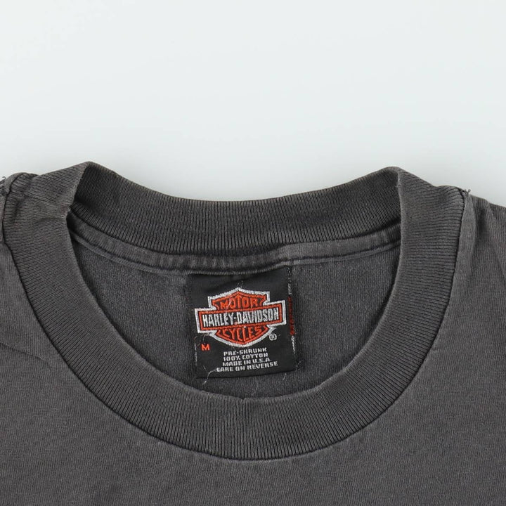 Harley-Davidson Motorcycle Bike T-shirt Made in USA Men's M size cotton Charcoal Vintage Second Hand