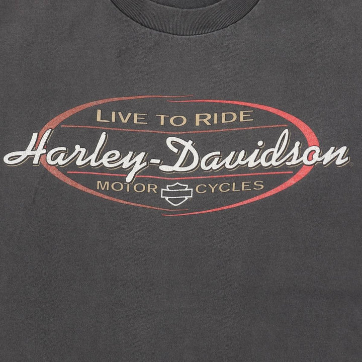 Harley-Davidson Motorcycle Bike T-shirt Made in USA Men's M size cotton Charcoal Vintage Second Hand