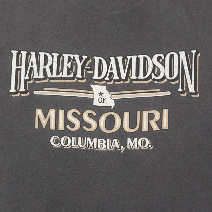 Harley-Davidson Motorcycle Bike T-shirt Made in USA Men's M size cotton Charcoal Vintage Second Hand