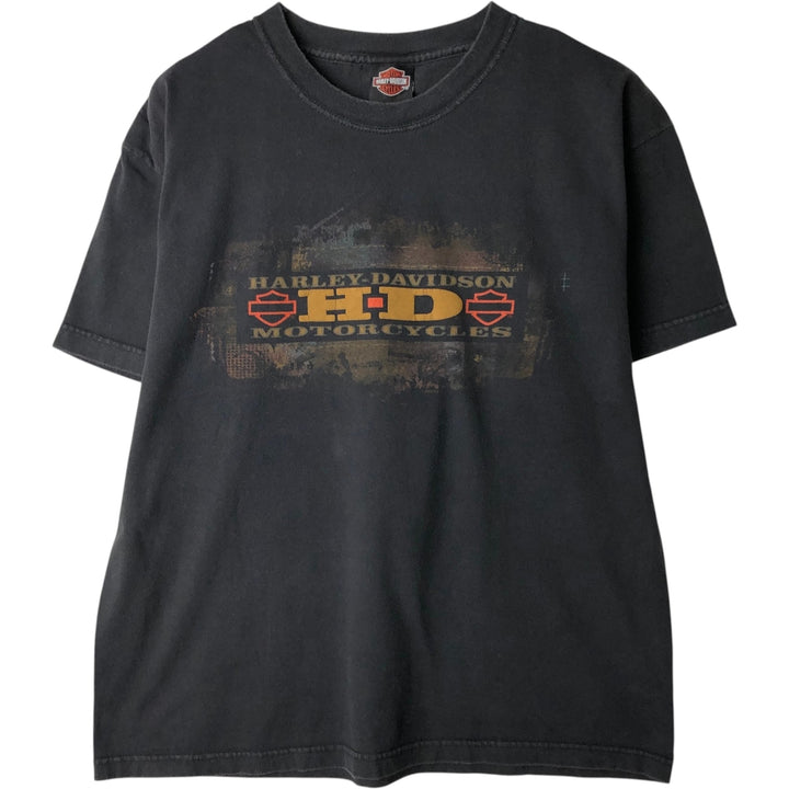 00'S Harley-Davidson Motorcycle Bike T-shirt Made in USA Men's L size cotton black type Vintage Second Hand