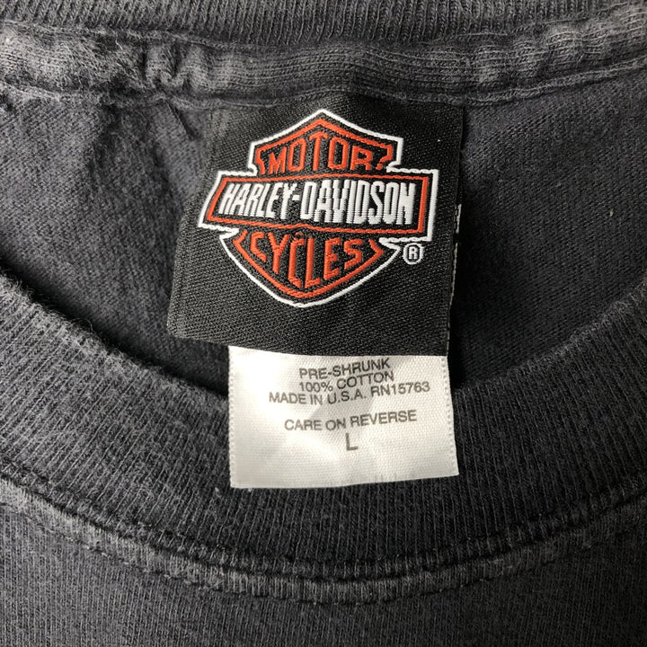 00'S Harley-Davidson Motorcycle Bike T-shirt Made in USA Men's L size cotton black type Vintage Second Hand