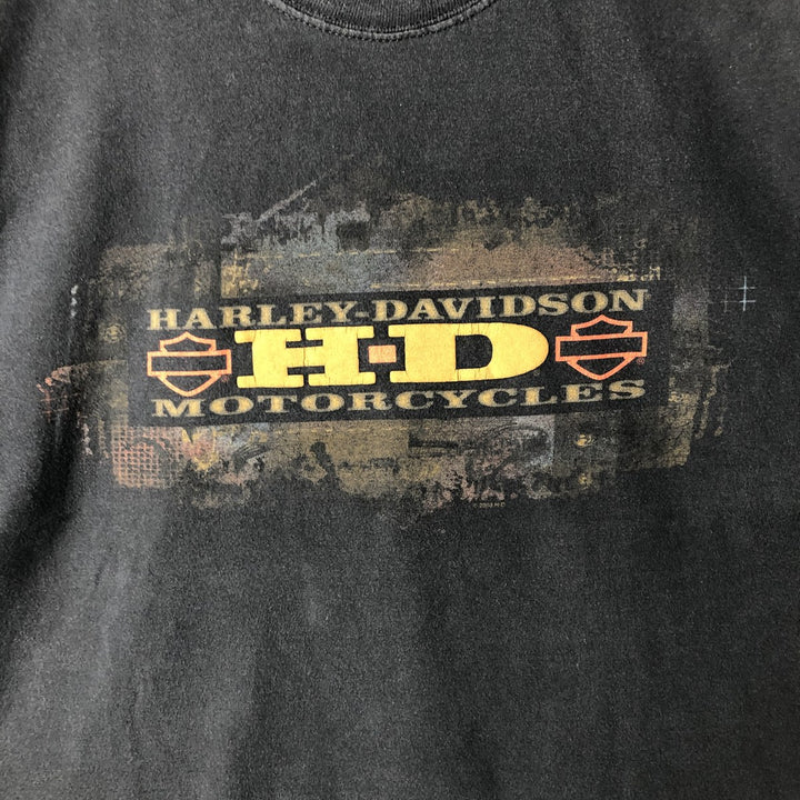 00'S Harley-Davidson Motorcycle Bike T-shirt Made in USA Men's L size cotton black type Vintage Second Hand