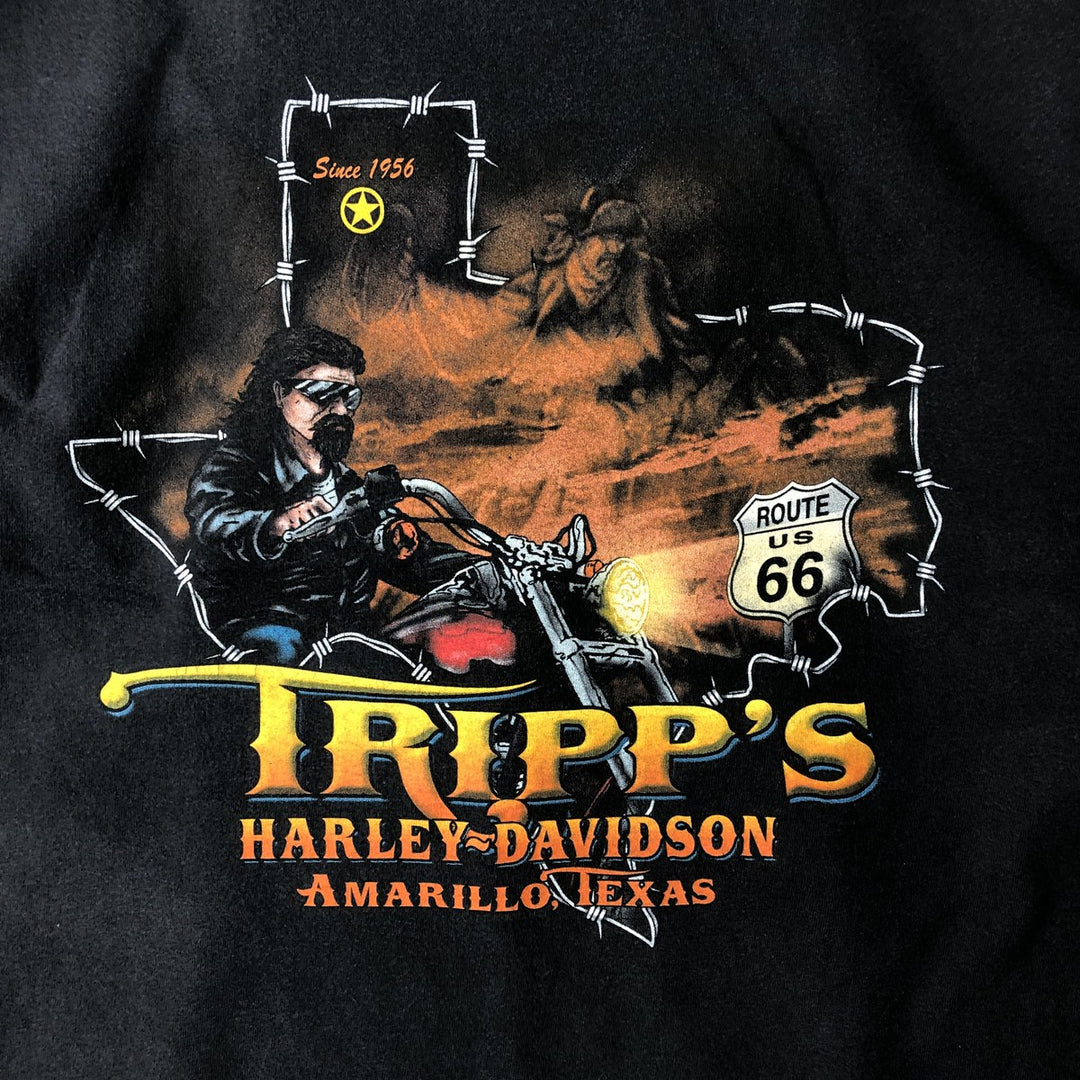 00'S Harley-Davidson Motorcycle Bike T-shirt Made in USA Men's L size cotton black type Vintage Second Hand