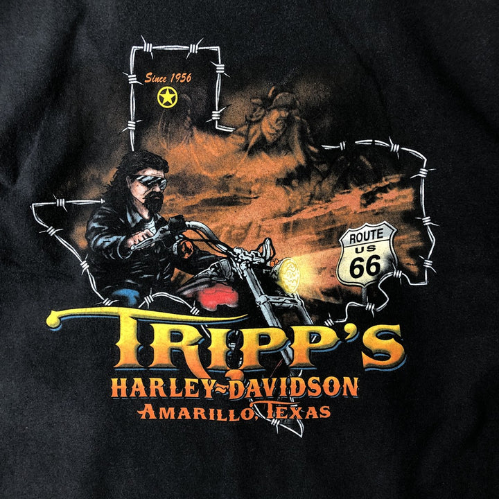 00'S Harley-Davidson Motorcycle Bike T-shirt Made in USA Men's L size cotton black type Vintage Second Hand