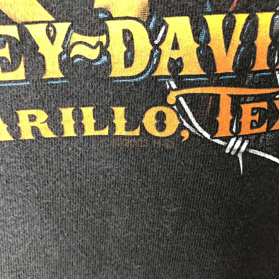 00'S Harley-Davidson Motorcycle Bike T-shirt Made in USA Men's L size cotton black type Vintage Second Hand