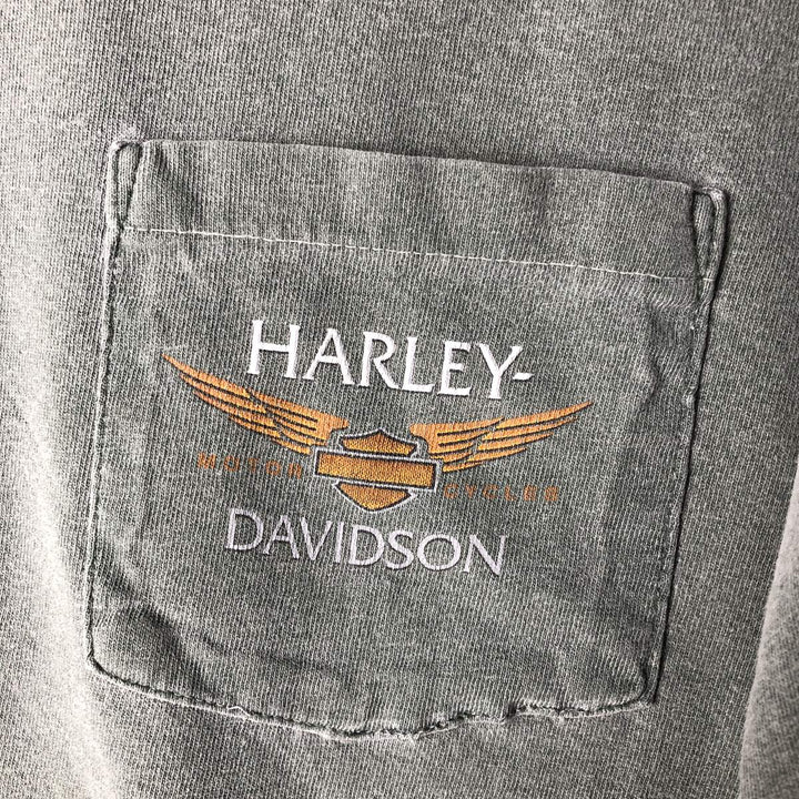 Harley-Davidson Motorcycle Bike T-shirt Made in USA Men's XL cotton Green type dark green Vintage Second Hand