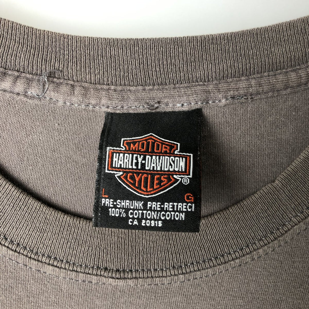 2000'S Harley-Davidson Motorcycle T-Shirt, Made in Canada, Men's Size L (approx.) cotton Charcoal Vintage Second Hand