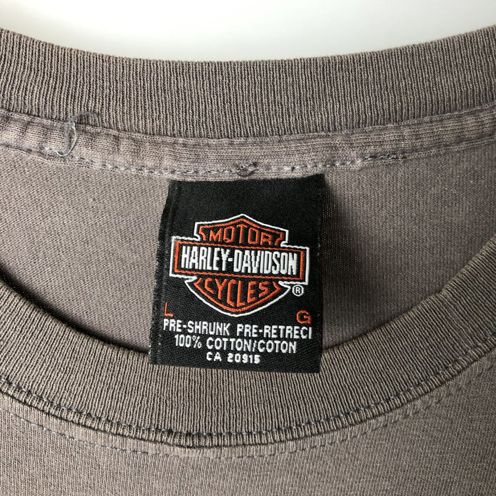 2000'S Harley-Davidson Motorcycle T-Shirt, Made in Canada, Men's Size L (approx.) cotton Charcoal Vintage Second Hand