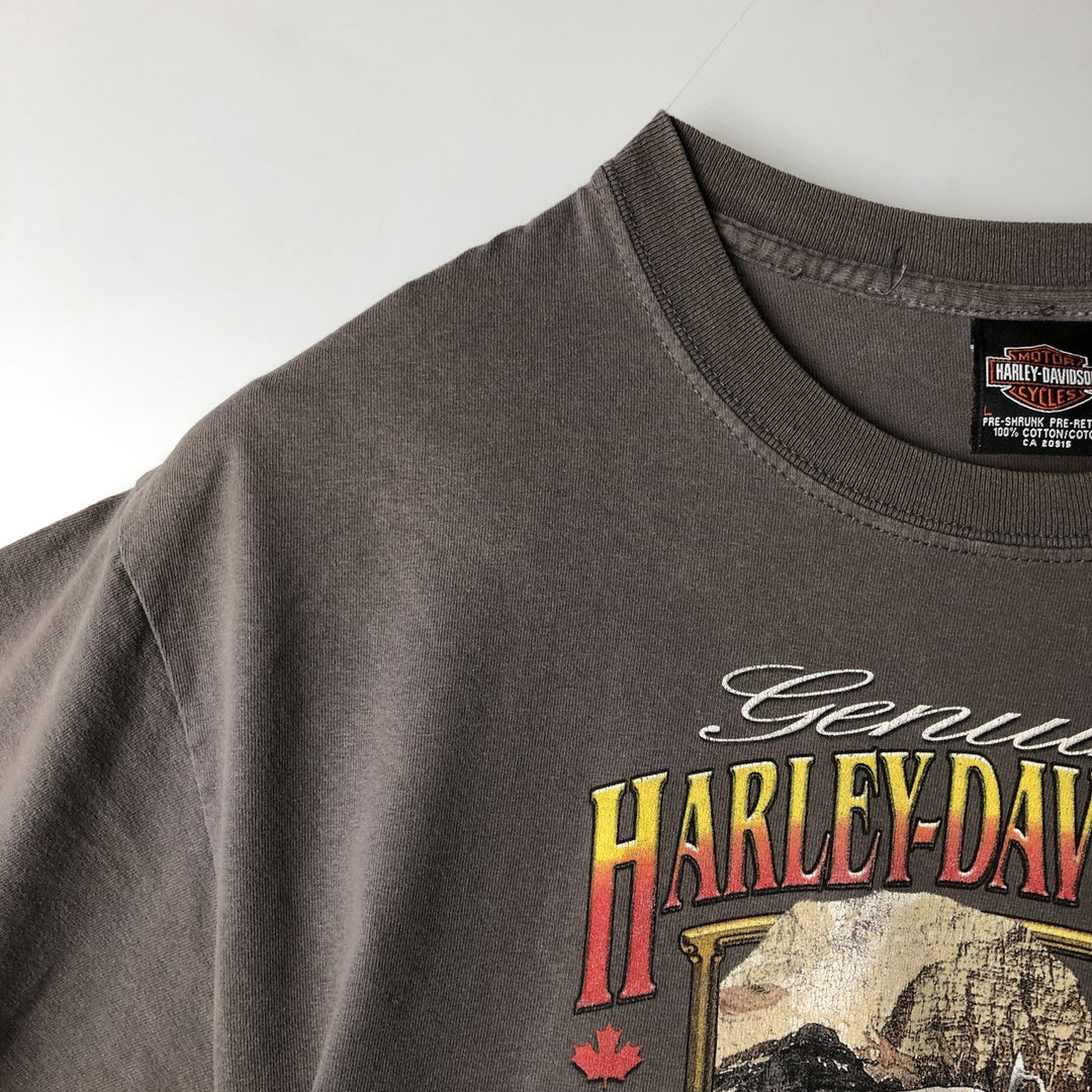 2000'S Harley-Davidson Motorcycle T-Shirt, Made in Canada, Men's Size L (approx.) cotton Charcoal Vintage Second Hand