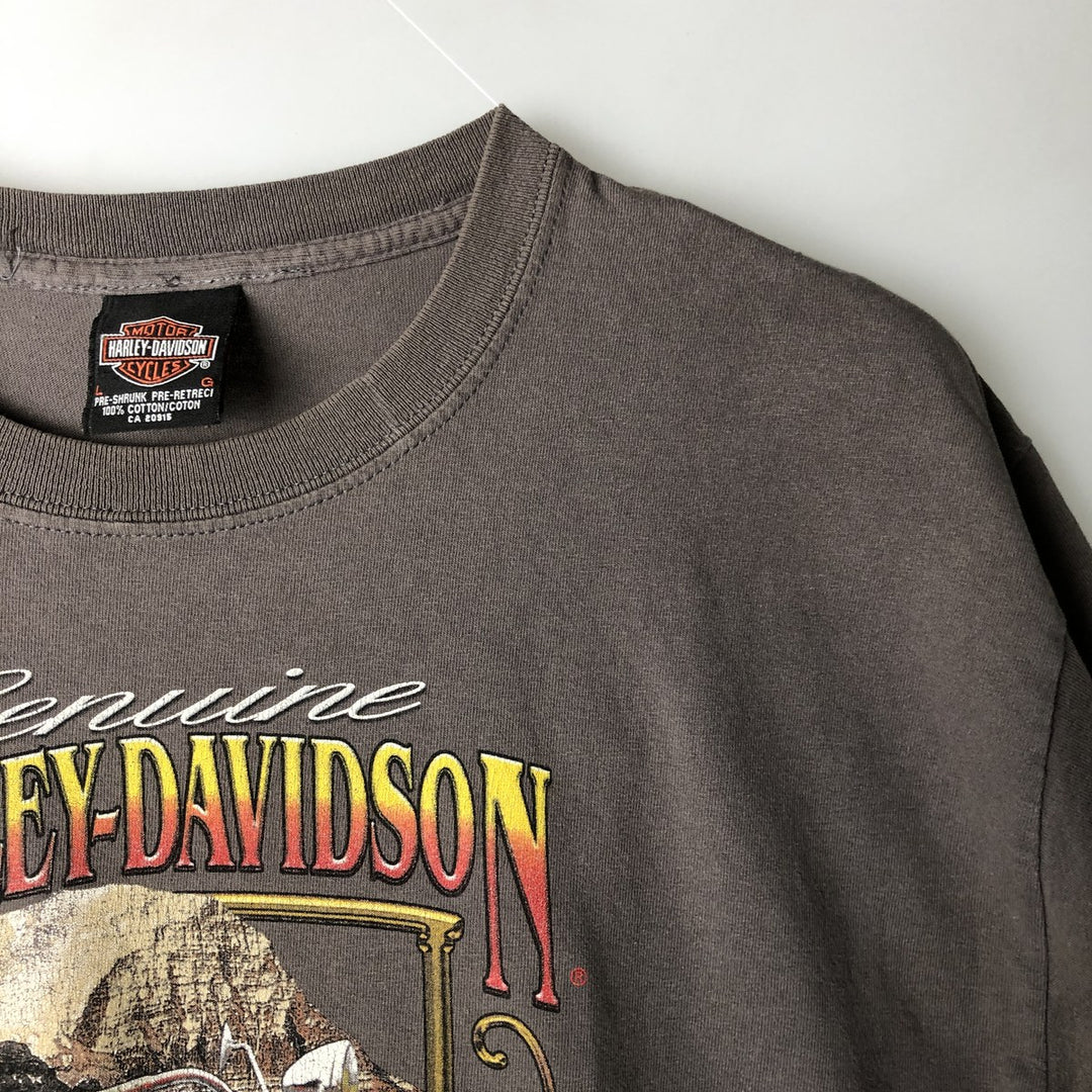 2000'S Harley-Davidson Motorcycle T-Shirt, Made in Canada, Men's Size L (approx.) cotton Charcoal Vintage Second Hand