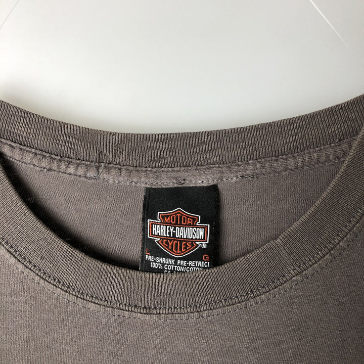 2000'S Harley-Davidson Motorcycle T-Shirt, Made in Canada, Men's Size L (approx.) cotton Charcoal Vintage Second Hand