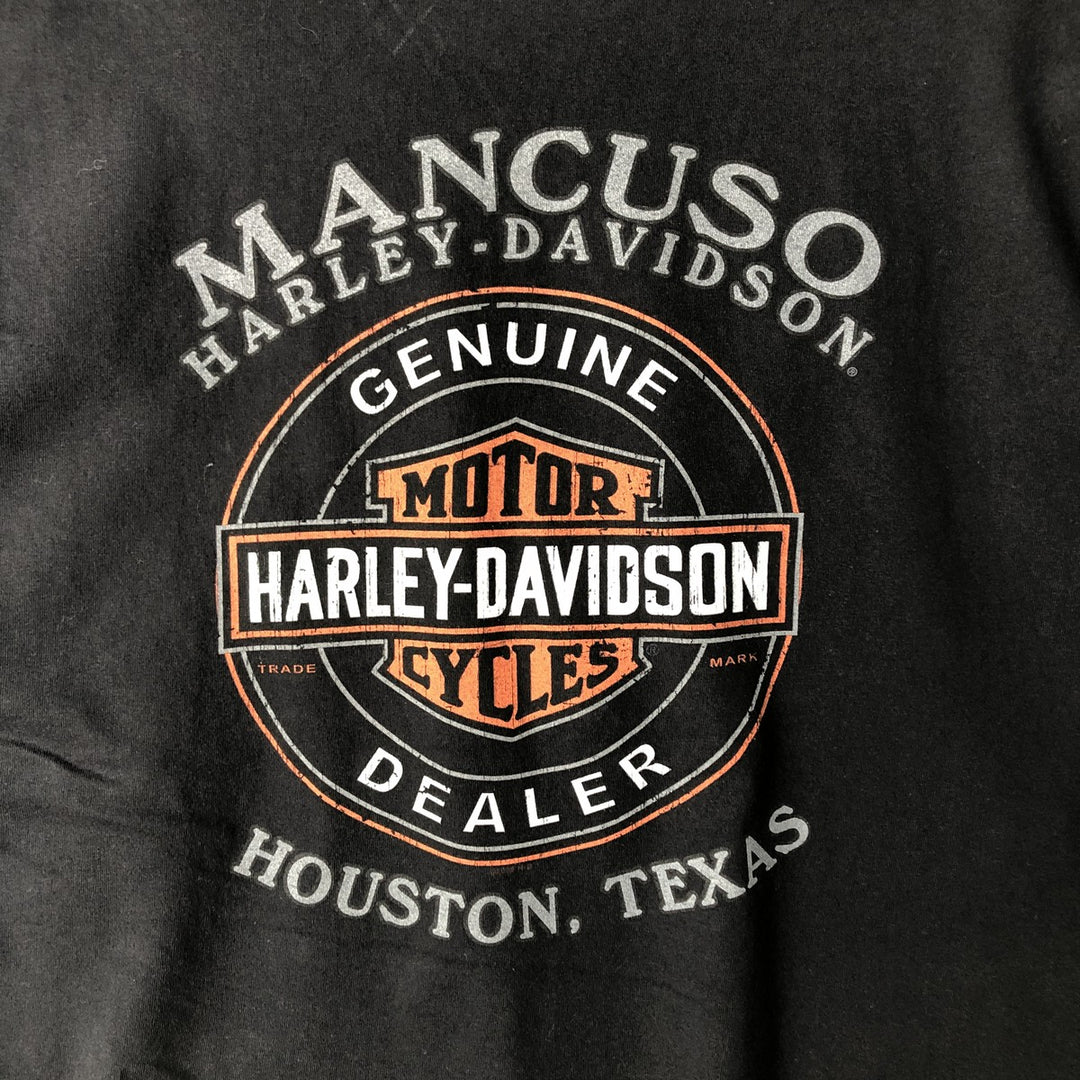 00'S Harley-Davidson Fire Pattern Motorcycle Bike T-Shirt Made in USA Men's XXL cotton black type Vintage Second Hand