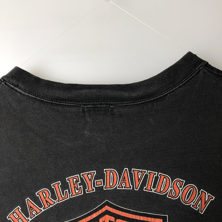 2000'S Harley-Davidson Eagle and Fire Pattern Sleeveless Motorcycle T-Shirt, Men's XXL equivalent. cotton black type Vintage Second Hand