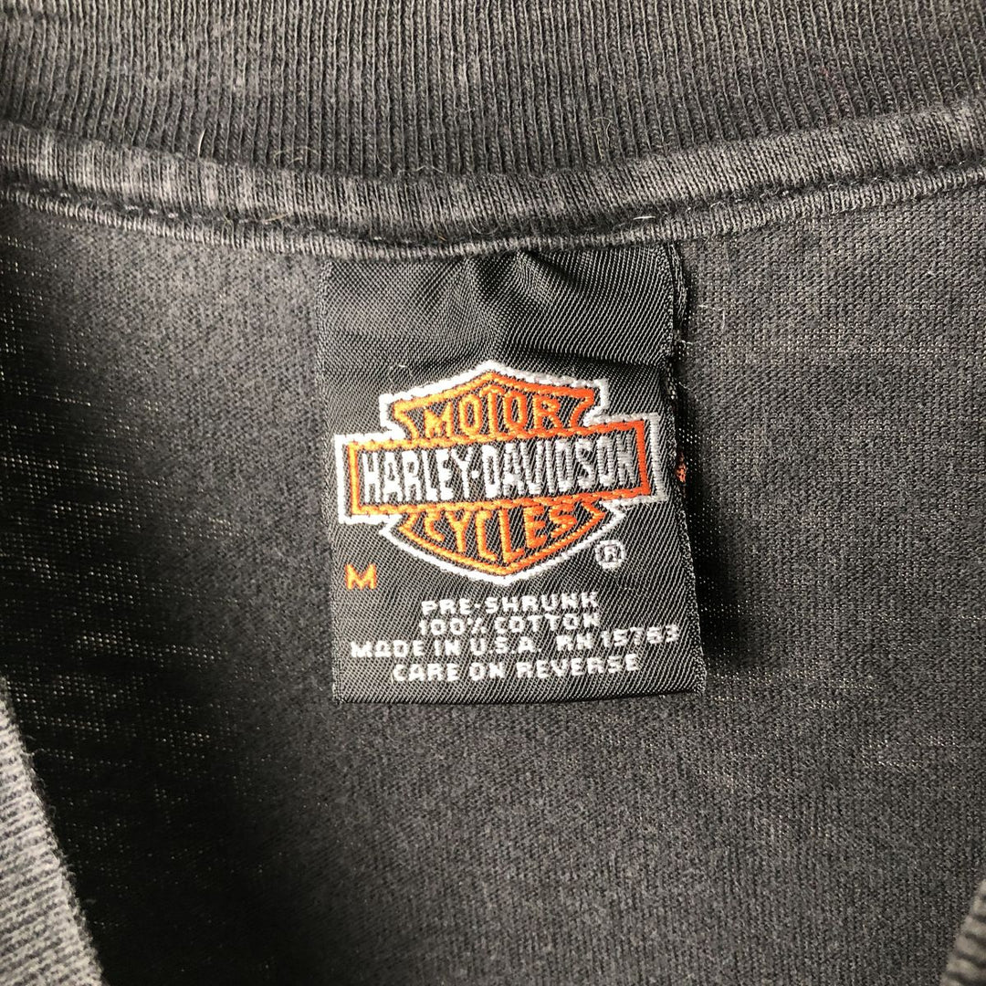 00'S Harley-Davidson Motorcycle Bike T-shirt Made in USA Men's M size cotton black type Vintage Second Hand