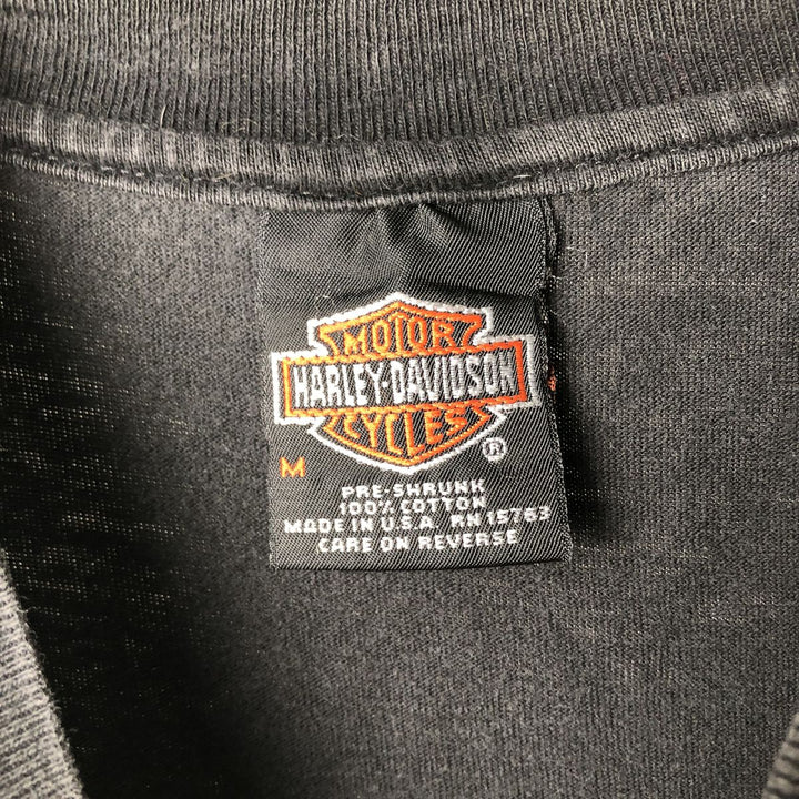 00'S Harley-Davidson Motorcycle Bike T-shirt Made in USA Men's M size cotton black type Vintage Second Hand