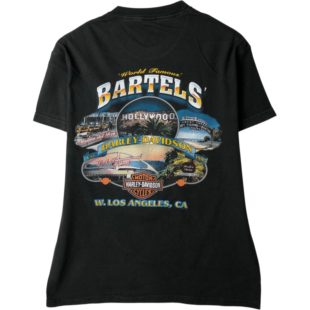 00'S Harley-Davidson Motorcycle Bike T-shirt Men's M size unclear black type Vintage Second Hand