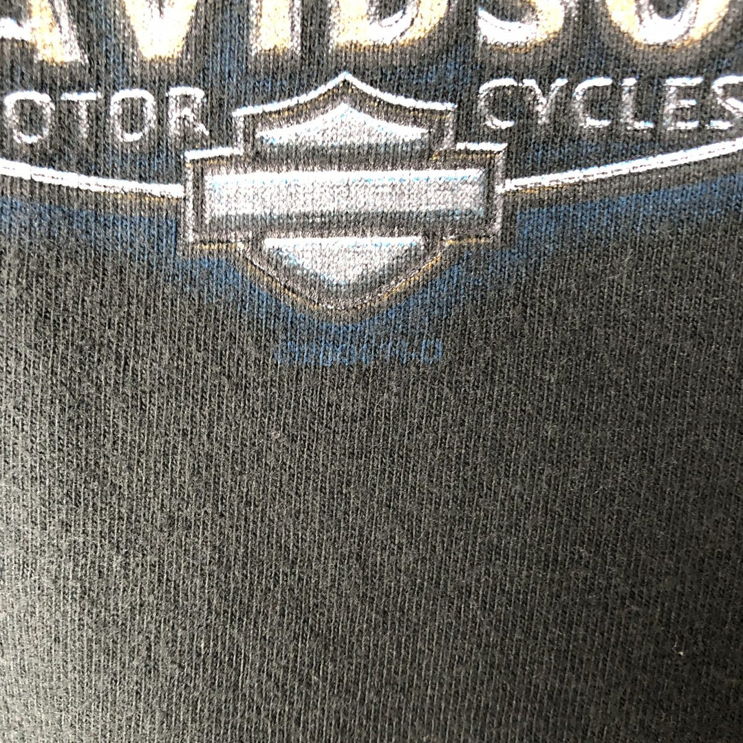 00'S Harley-Davidson Motorcycle Bike T-shirt Men's M size unclear black type Vintage Second Hand
