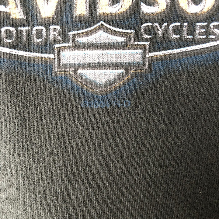 00'S Harley-Davidson Motorcycle Bike T-shirt Men's M size unclear black type Vintage Second Hand