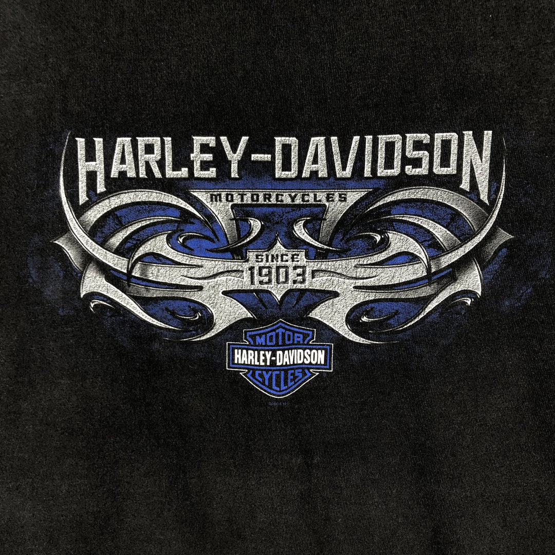 2000'S Harley-Davidson Eagle Pattern Tribal Motorcycle T-Shirt, Made in USA, Men's Size L (approx.) cotton black type Vintage Second Hand