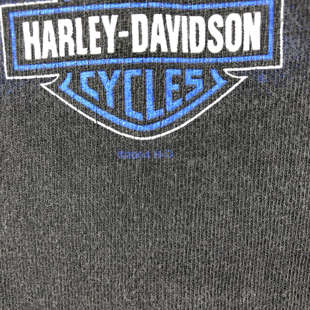 2000'S Harley-Davidson Eagle Pattern Tribal Motorcycle T-Shirt, Made in USA, Men's Size L (approx.) cotton black type Vintage Second Hand