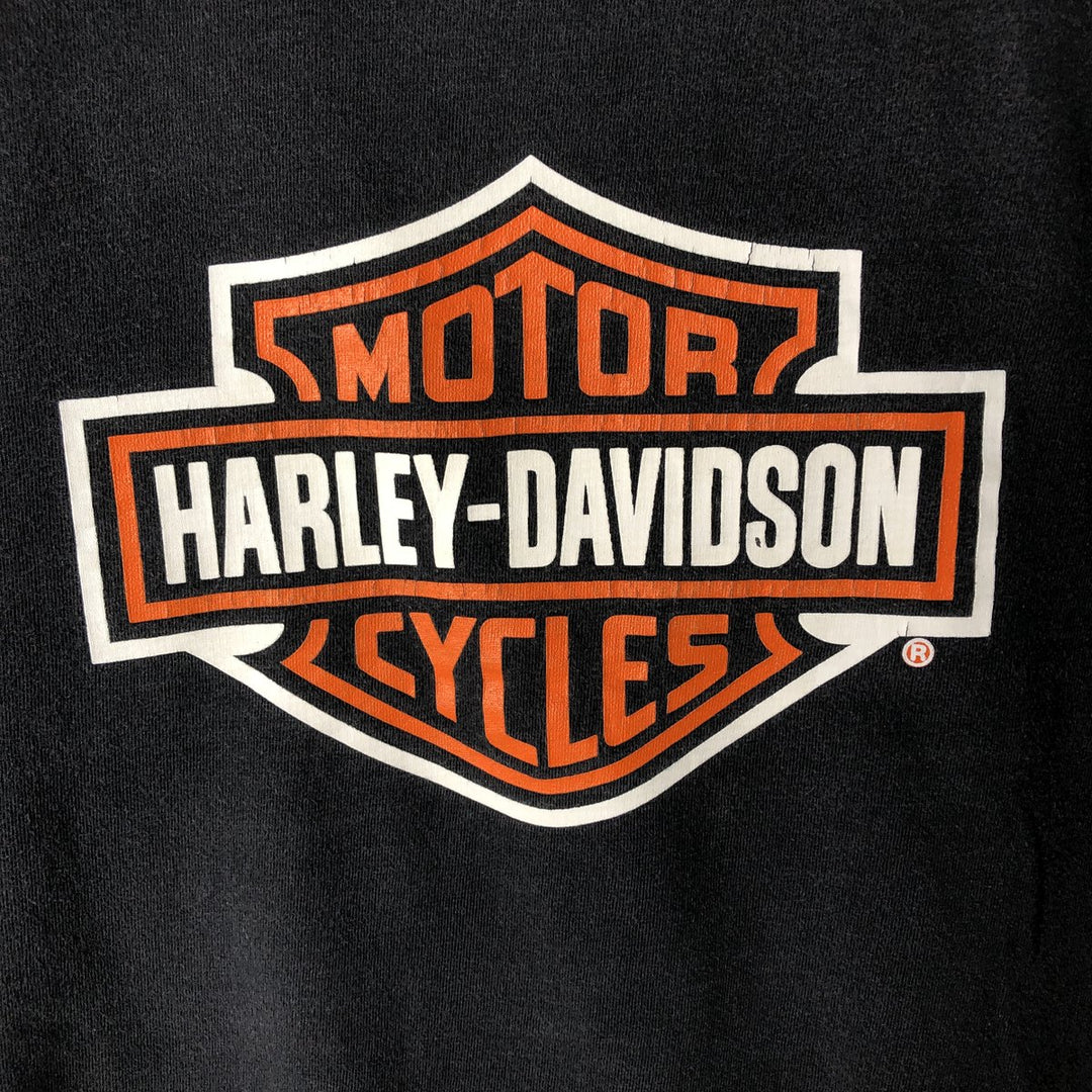 Harley-Davidson Motorcycle Bike T-shirt Made in USA Men's L size cotton black type Vintage Second Hand
