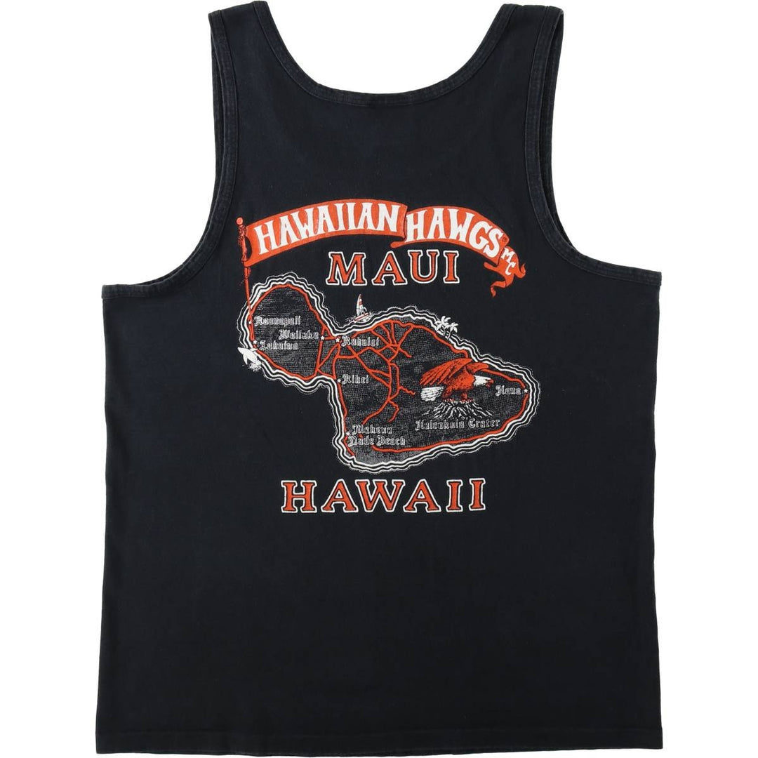 90'S Harley-Davidson Eagle Pattern Sleeveless Motorcycle T-Shirt, Made in USA, Men's Size L (approx.) cotton black type Vintage Second Hand