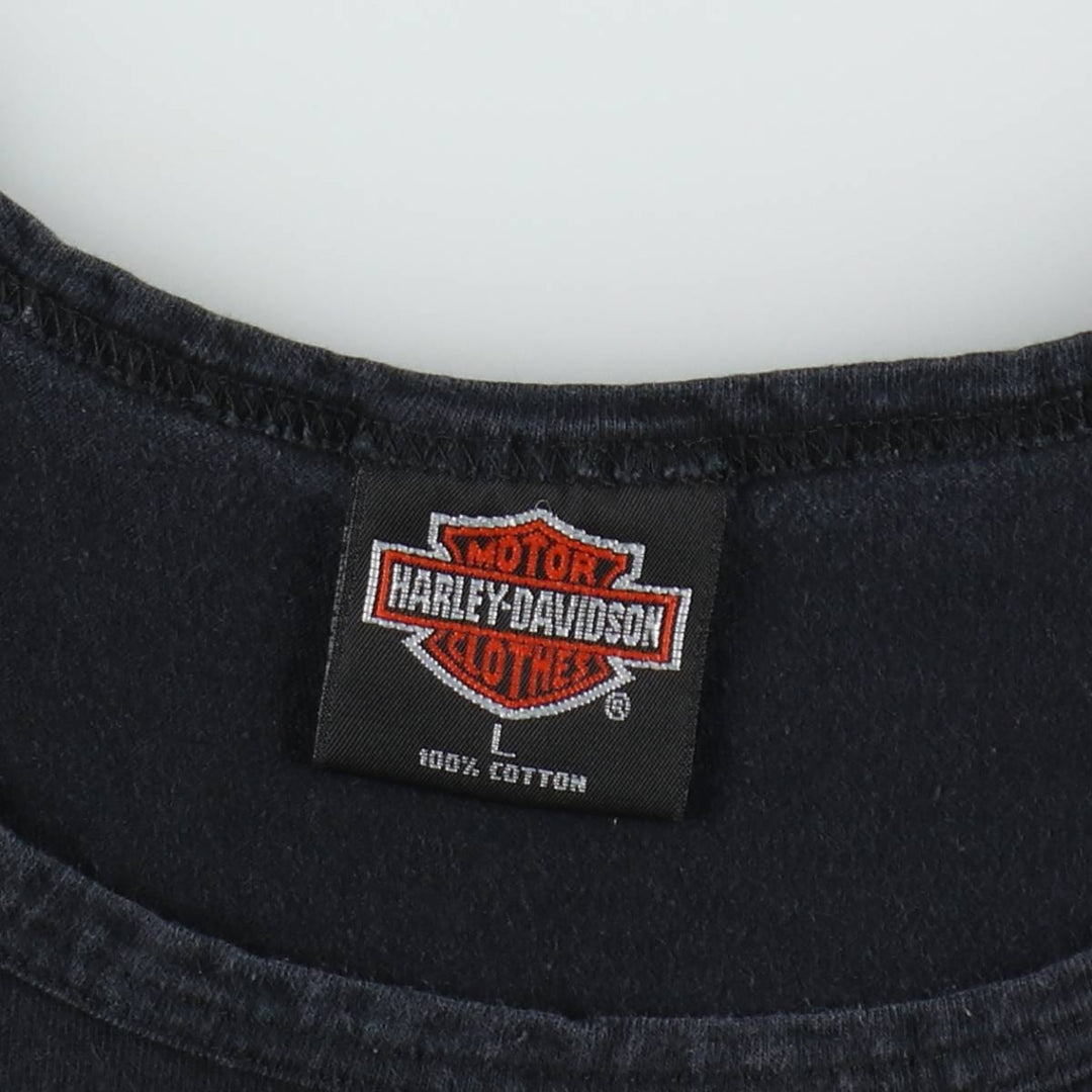 90'S Harley-Davidson Eagle Pattern Sleeveless Motorcycle T-Shirt, Made in USA, Men's Size L (approx.) cotton black type Vintage Second Hand