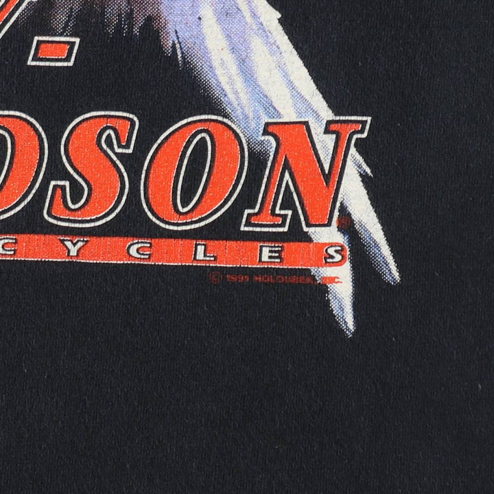 90'S Harley-Davidson Eagle Pattern Sleeveless Motorcycle T-Shirt, Made in USA, Men's Size L (approx.) cotton black type Vintage Second Hand