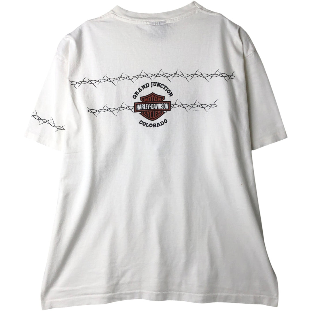 Harley-Davidson Motorcycle Bike T-shirt Made in USA Men's XL Vintage cotton white type Vintage Second Hand