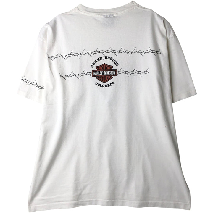 Harley-Davidson Motorcycle Bike T-shirt Made in USA Men's XL Vintage cotton white type Vintage Second Hand