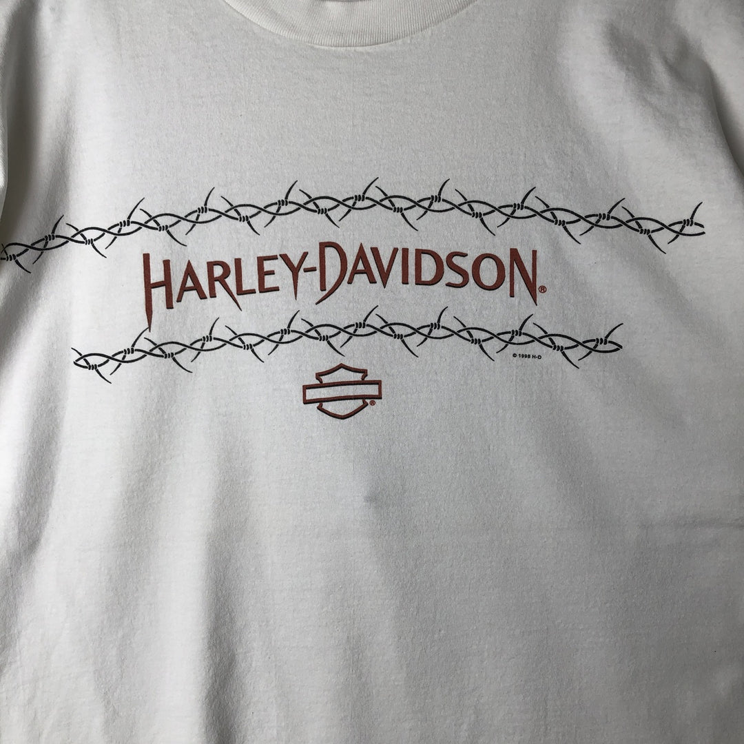 Harley-Davidson Motorcycle Bike T-shirt Made in USA Men's XL Vintage cotton white type Vintage Second Hand