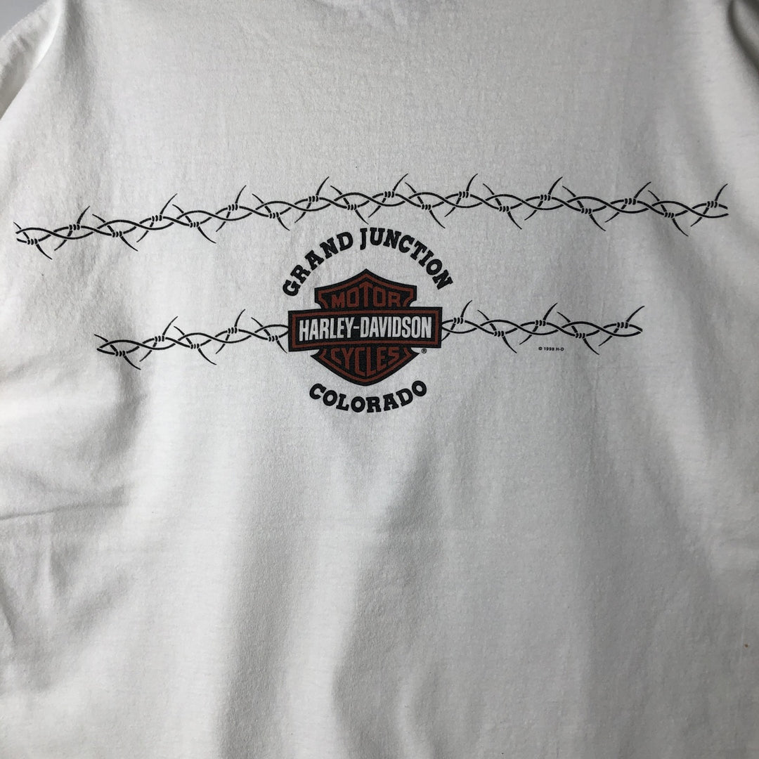 Harley-Davidson Motorcycle Bike T-shirt Made in USA Men's XL Vintage cotton white type Vintage Second Hand