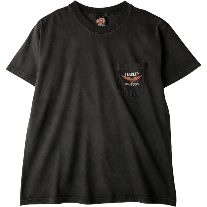 90'S Harley-Davidson Motorcycle Bike T-shirt Made in USA Men's L Vintage cotton black type Vintage Second Hand