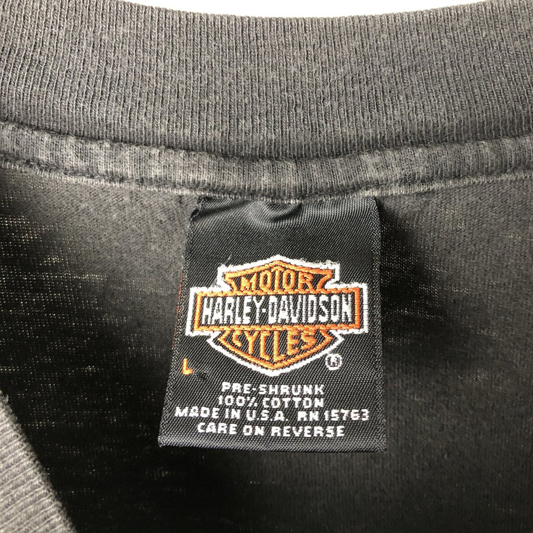 90'S Harley-Davidson Motorcycle Bike T-shirt Made in USA Men's L Vintage cotton black type Vintage Second Hand