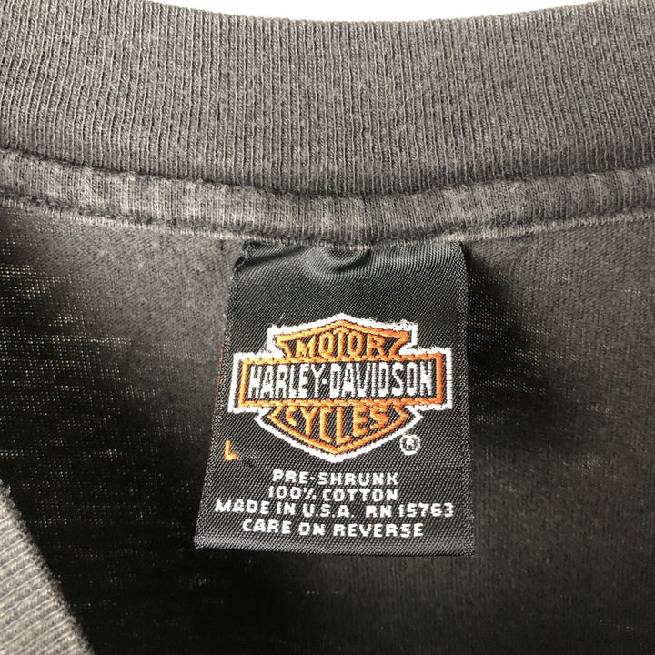 90'S Harley-Davidson Motorcycle Bike T-shirt Made in USA Men's L Vintage cotton black type Vintage Second Hand