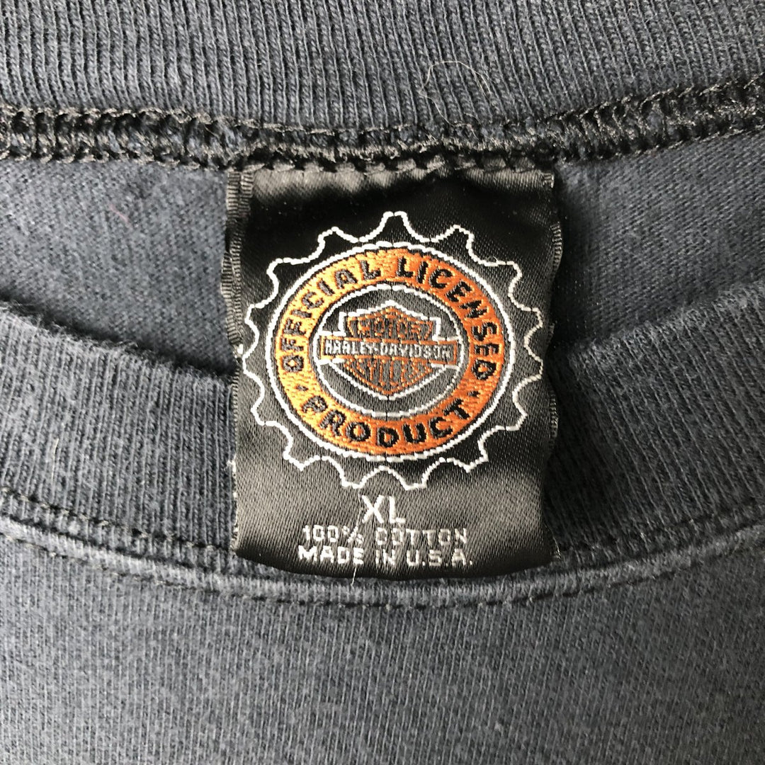 90'S Harley-Davidson Motorcycle Bike T-shirt Made in USA Men's XL Vintage cotton navy blue type Vintage Second Hand