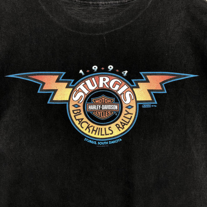 90'S Harley-Davidson Motorcycle Bike T-shirt Made in USA Men's XL Vintage cotton black type Vintage Second Hand