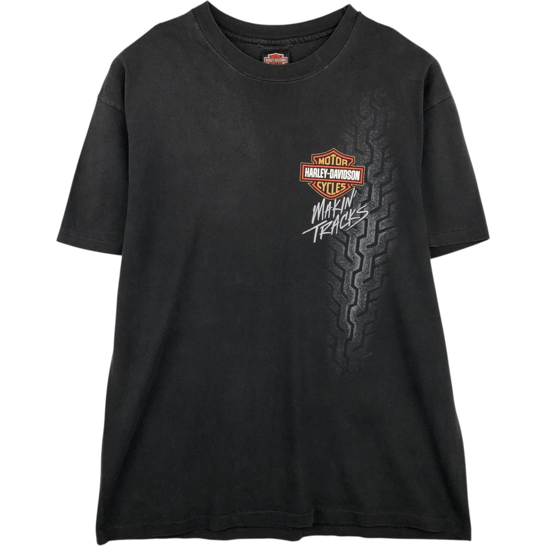 90'S Harley-Davidson Motorcycle Bike T-shirt Made in USA Men's XL Vintage cotton black type Vintage Second Hand