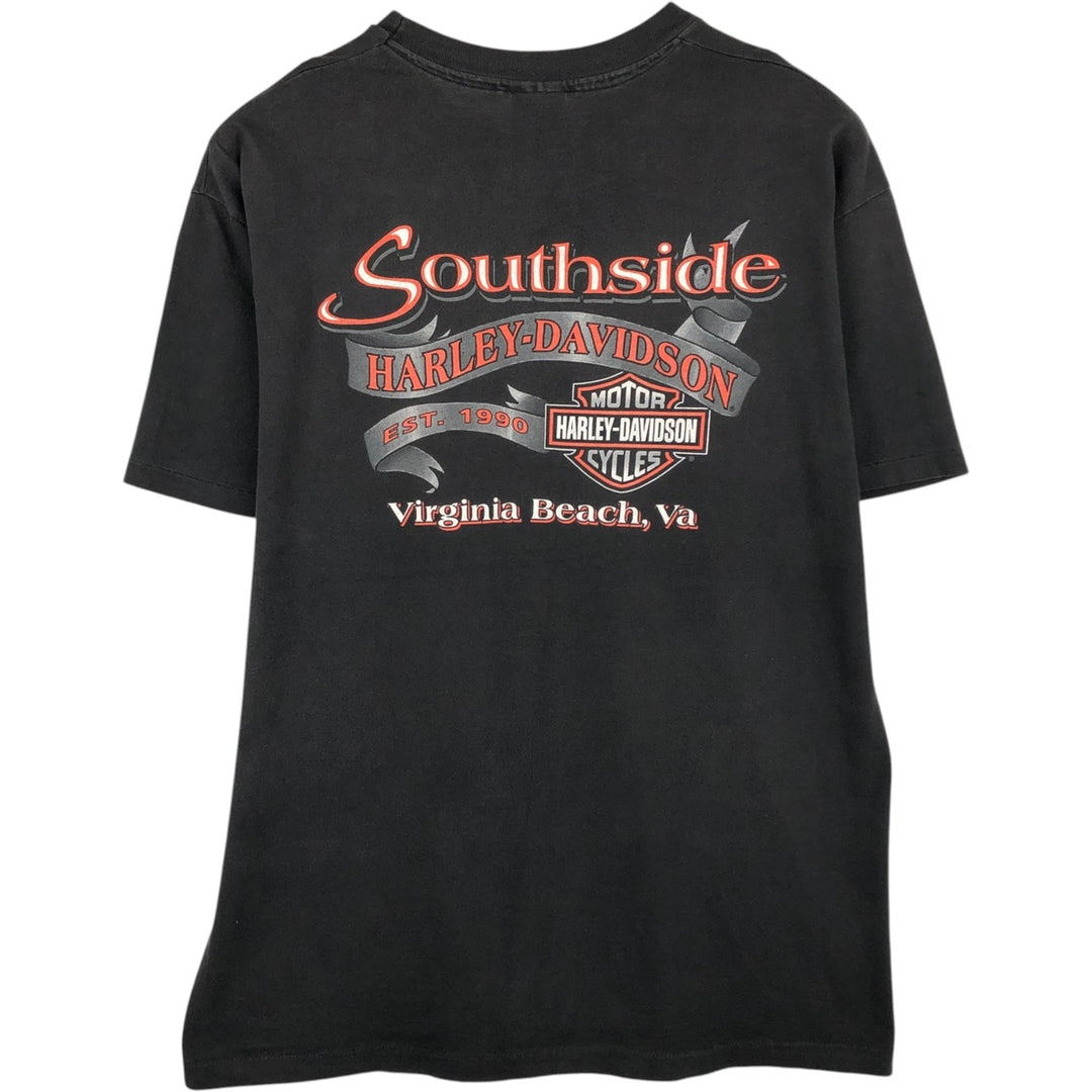 90'S Harley-Davidson Motorcycle Bike T-shirt Made in USA Men's XL Vintage cotton black type Vintage Second Hand