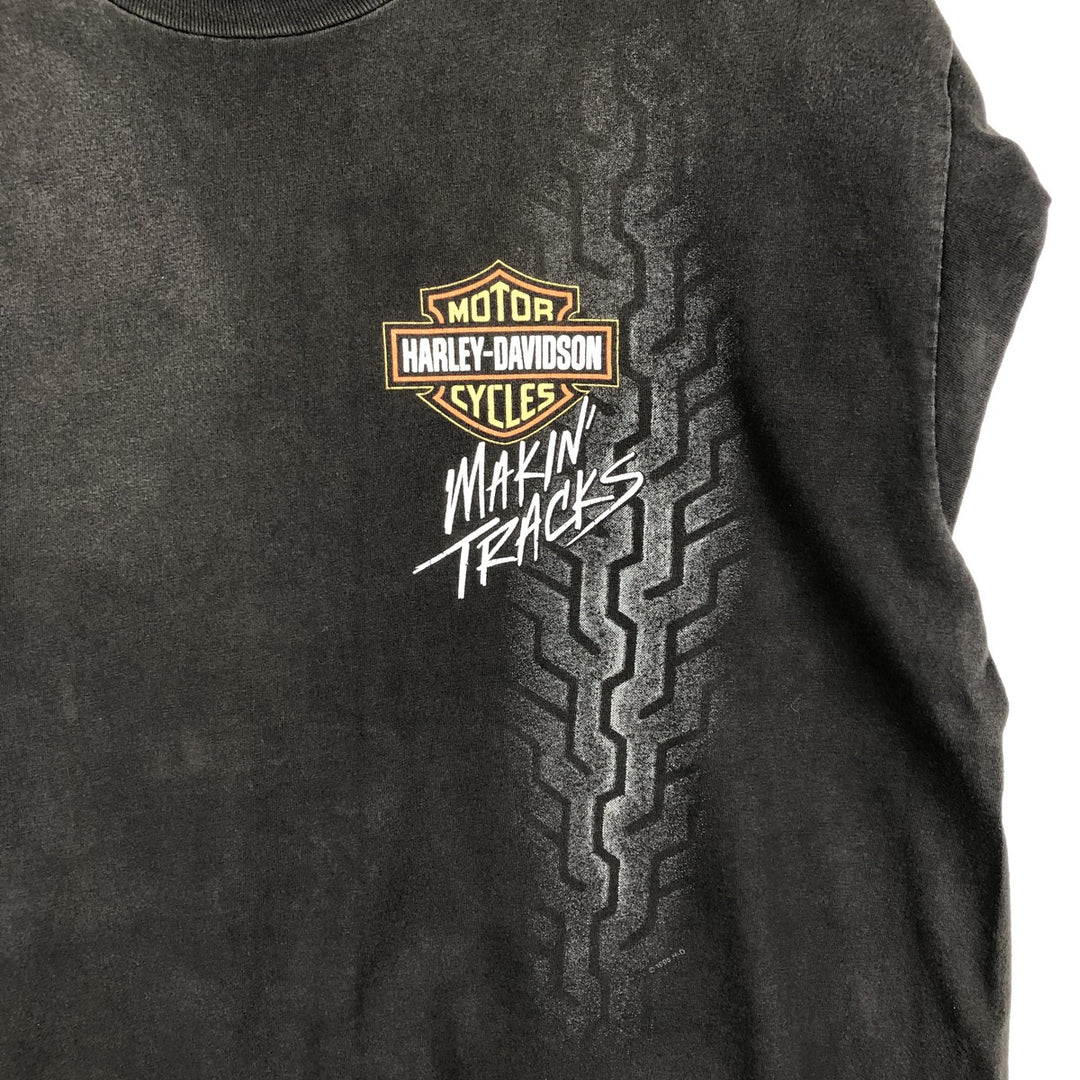 90'S Harley-Davidson Motorcycle Bike T-shirt Made in USA Men's XL Vintage cotton black type Vintage Second Hand