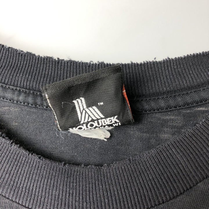 00'S Harley-Davidson Fire Pattern Motorcycle Bike T-Shirt Men's L size unclear black type Vintage Second Hand