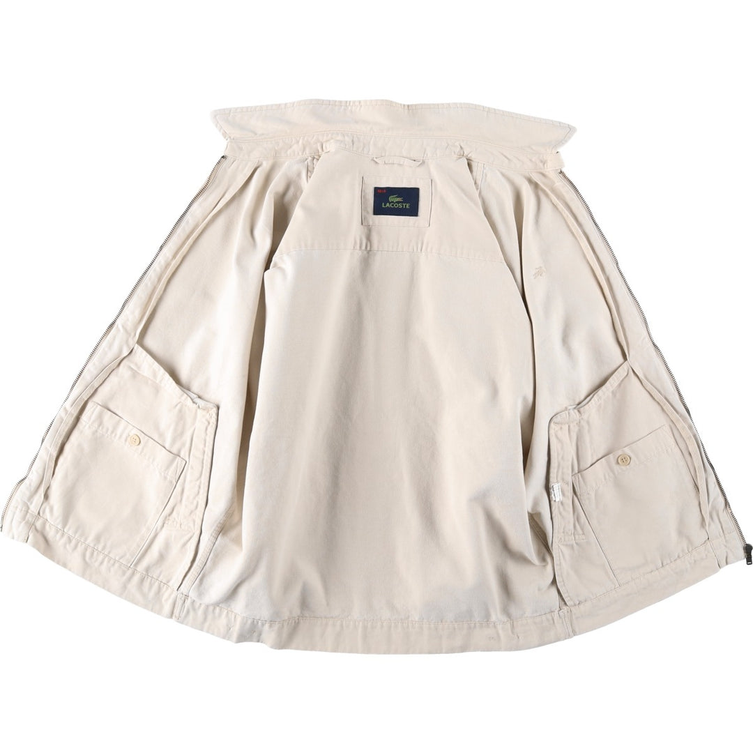 Lacoste Swing Top Sports Jacket, Men's XXL cotton ivory Vintage Second Hand