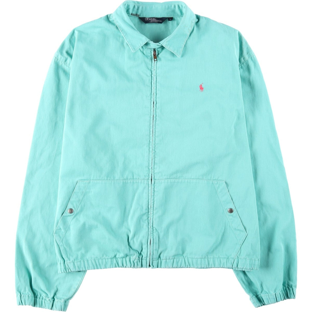 90'S Ralph Lauren POLO by Ralph Lauren Swing Top Sports Jacket Made in USA Men's L size unclear Emerald green Vintage Second Hand
