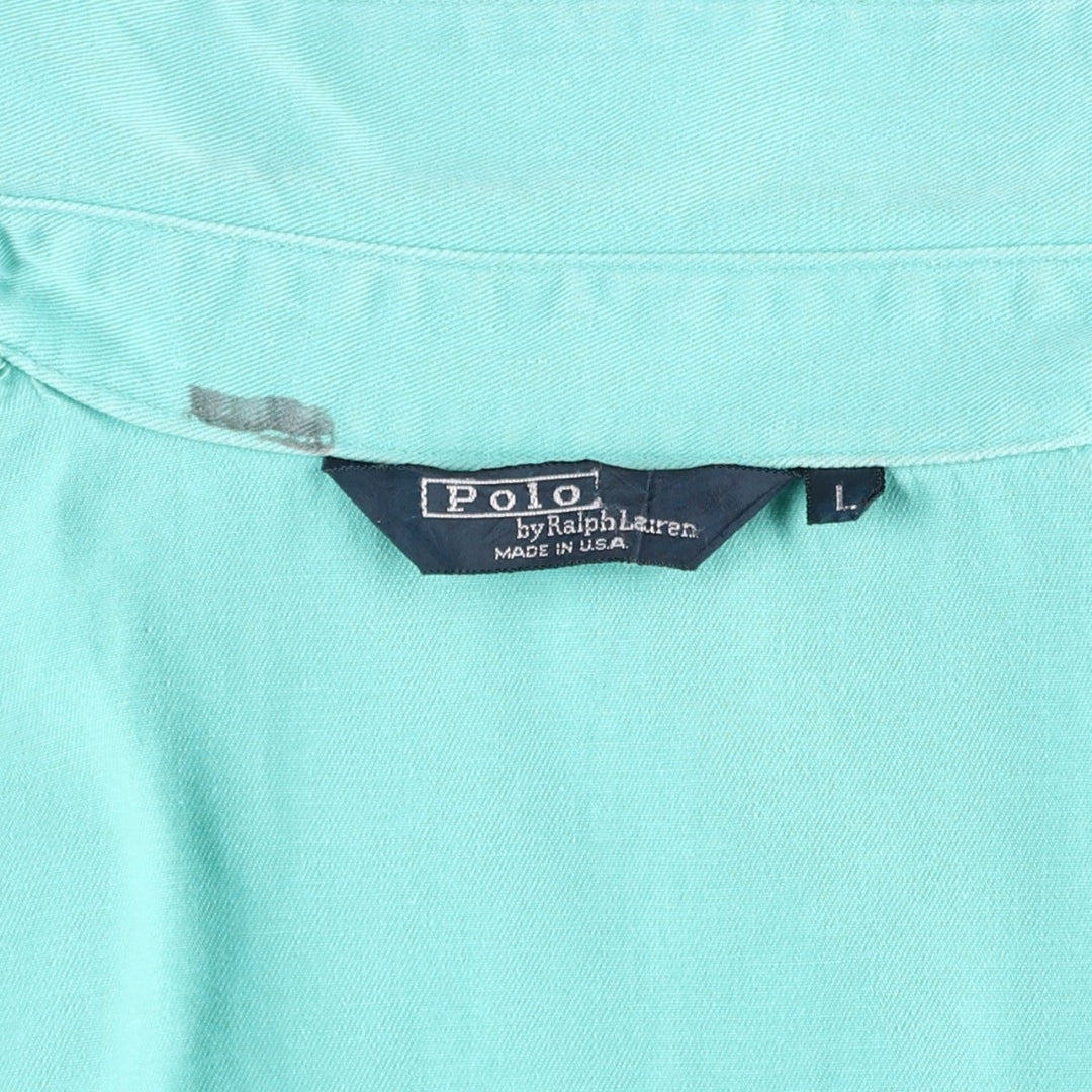 90'S Ralph Lauren POLO by Ralph Lauren Swing Top Sports Jacket Made in USA Men's L size unclear Emerald green Vintage Second Hand