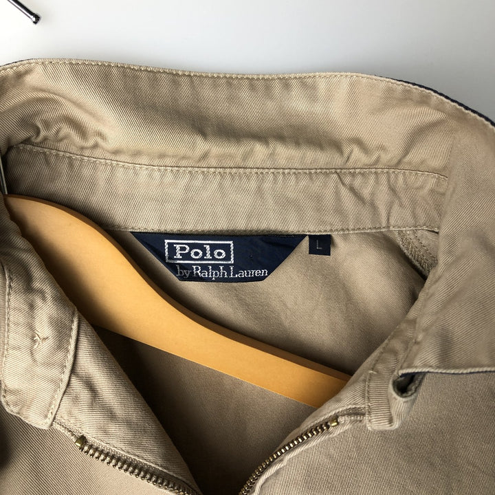 Ralph Lauren POLO by Ralph Lauren Swing Top Sports Jacket Men's L size cotton Khaki type beige Vintage Second Hand