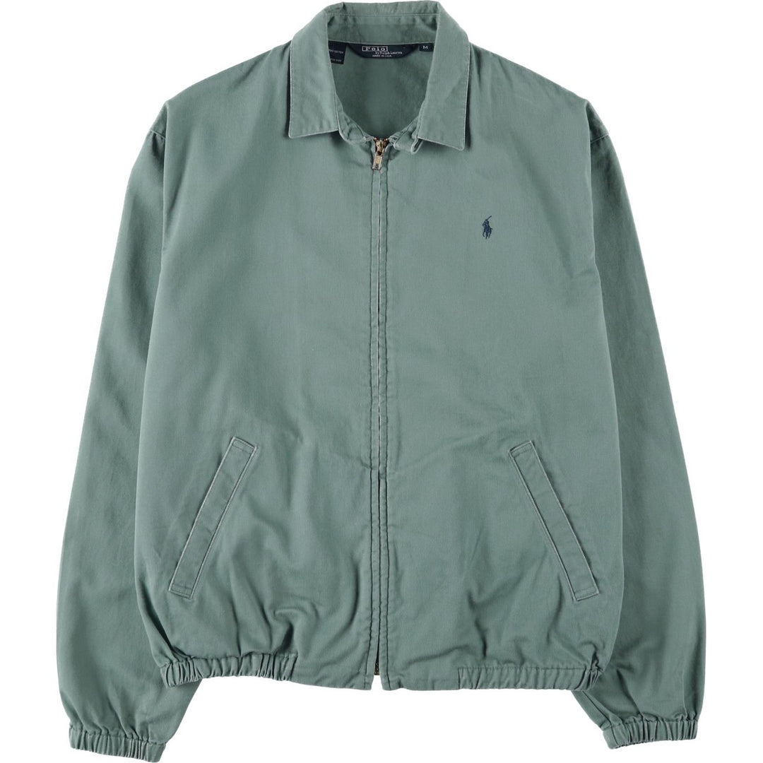 90'S Polo by Ralph Lauren swing top sports jacket, made in the USA, men's size M, vintage cotton Khaki type sage green Vintage Second Hand