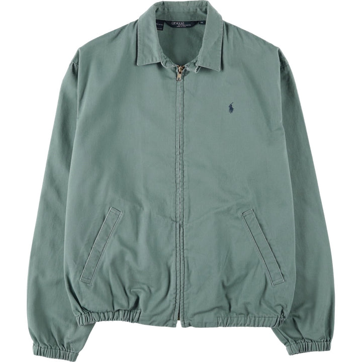 90'S Polo by Ralph Lauren swing top sports jacket, made in the USA, men's size M, vintage cotton Khaki type sage green Vintage Second Hand