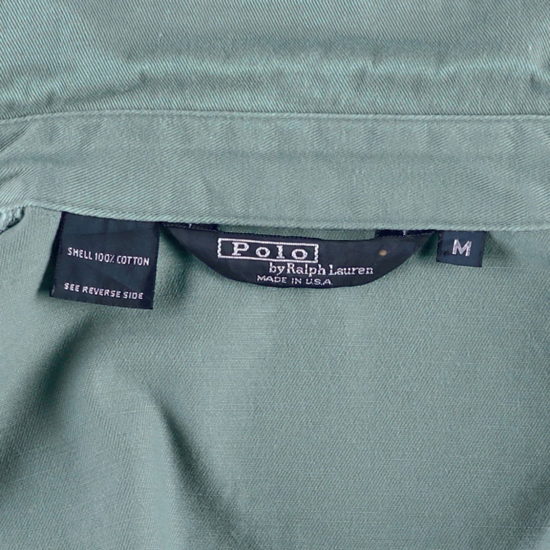 90'S Polo by Ralph Lauren swing top sports jacket, made in the USA, men's size M, vintage cotton Khaki type sage green Vintage Second Hand