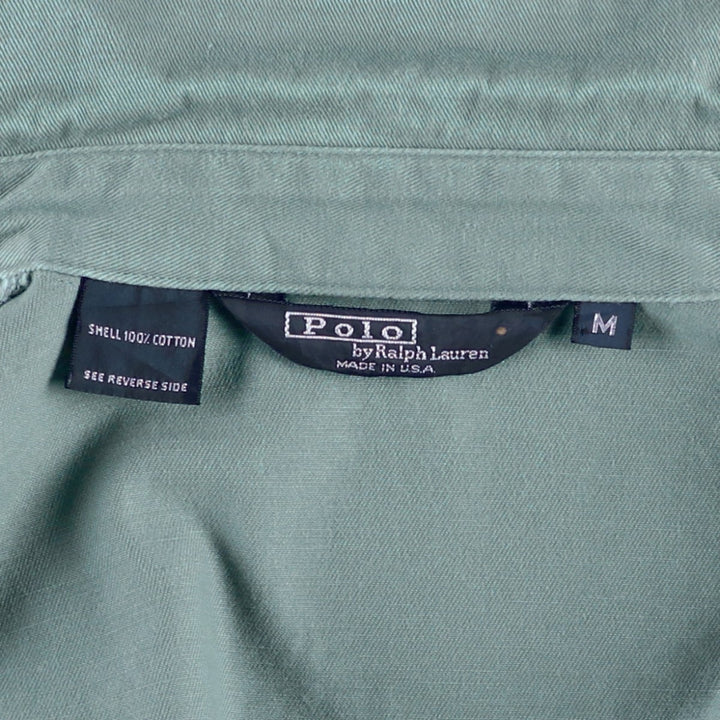 90'S Polo by Ralph Lauren swing top sports jacket, made in the USA, men's size M, vintage cotton Khaki type sage green Vintage Second Hand
